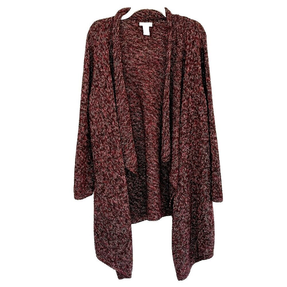 Catherines Kimono 1X Cotton Blend Knit Long Sleeve Brown Festival Fairy Boho
